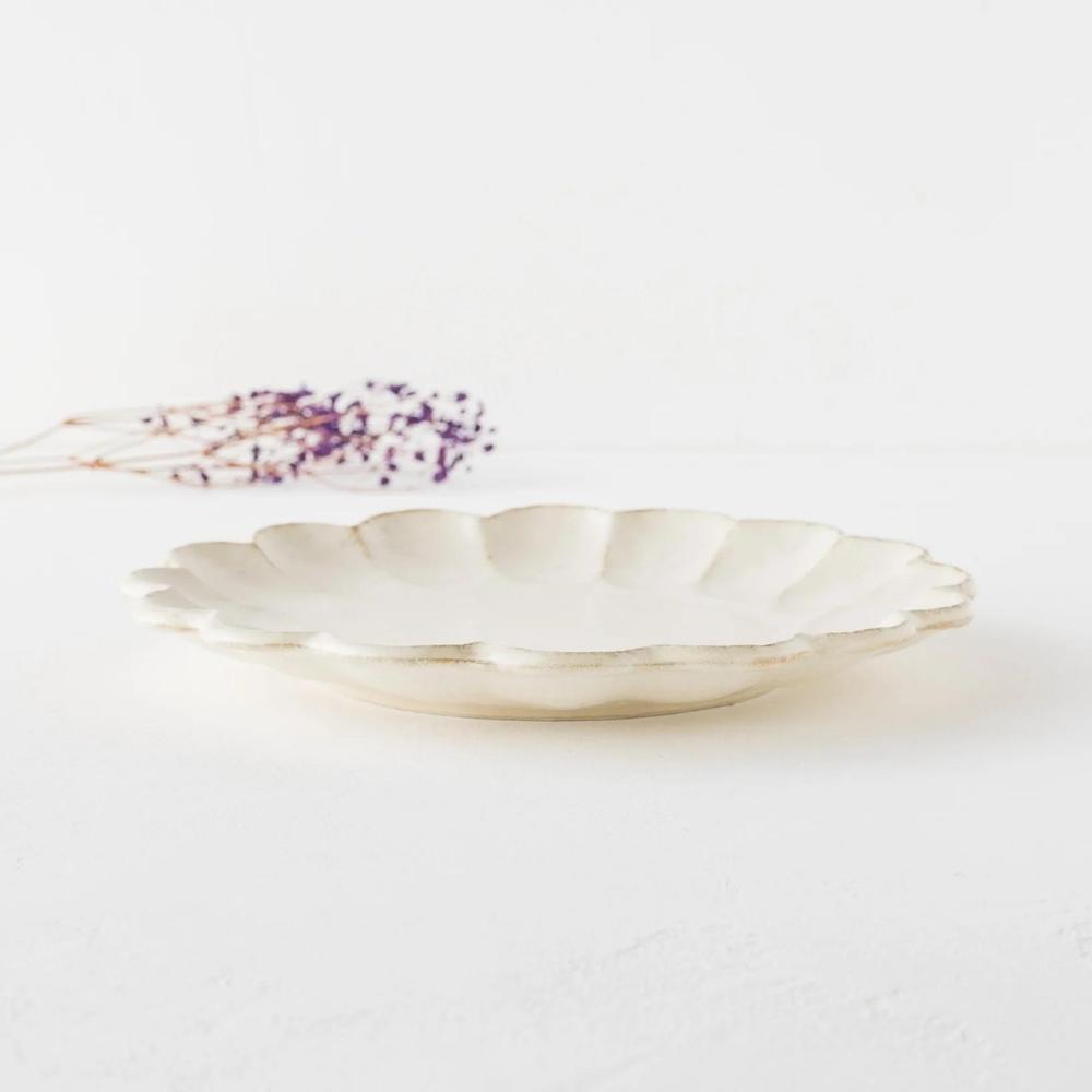 Kaneko Rinka Flower White Plate 21cm