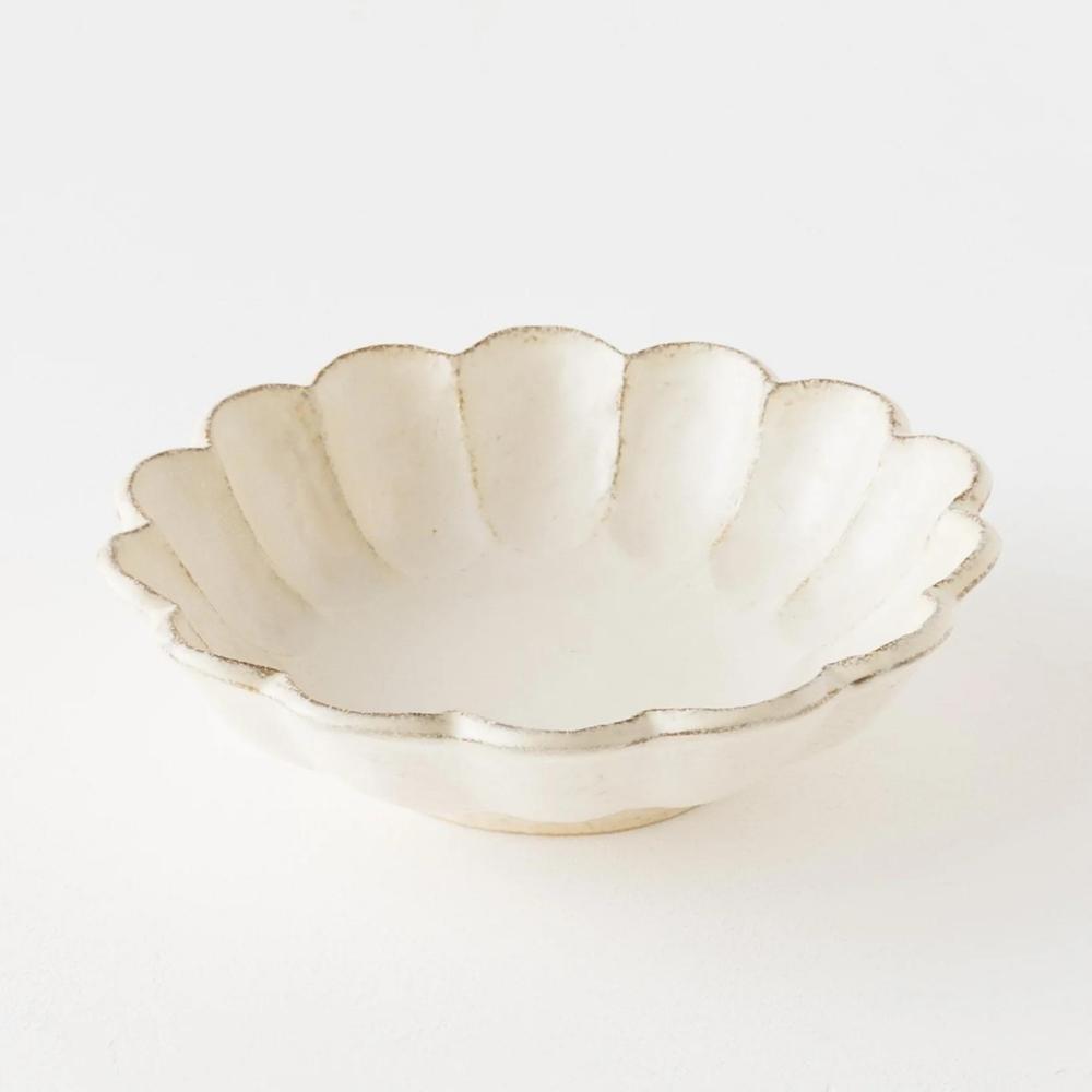 Kaneko Rinka Flower White Bowl 24cm
