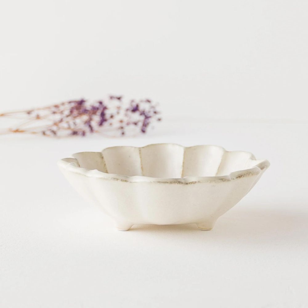 Kaneko Rinka Flower White Bowl 16cm