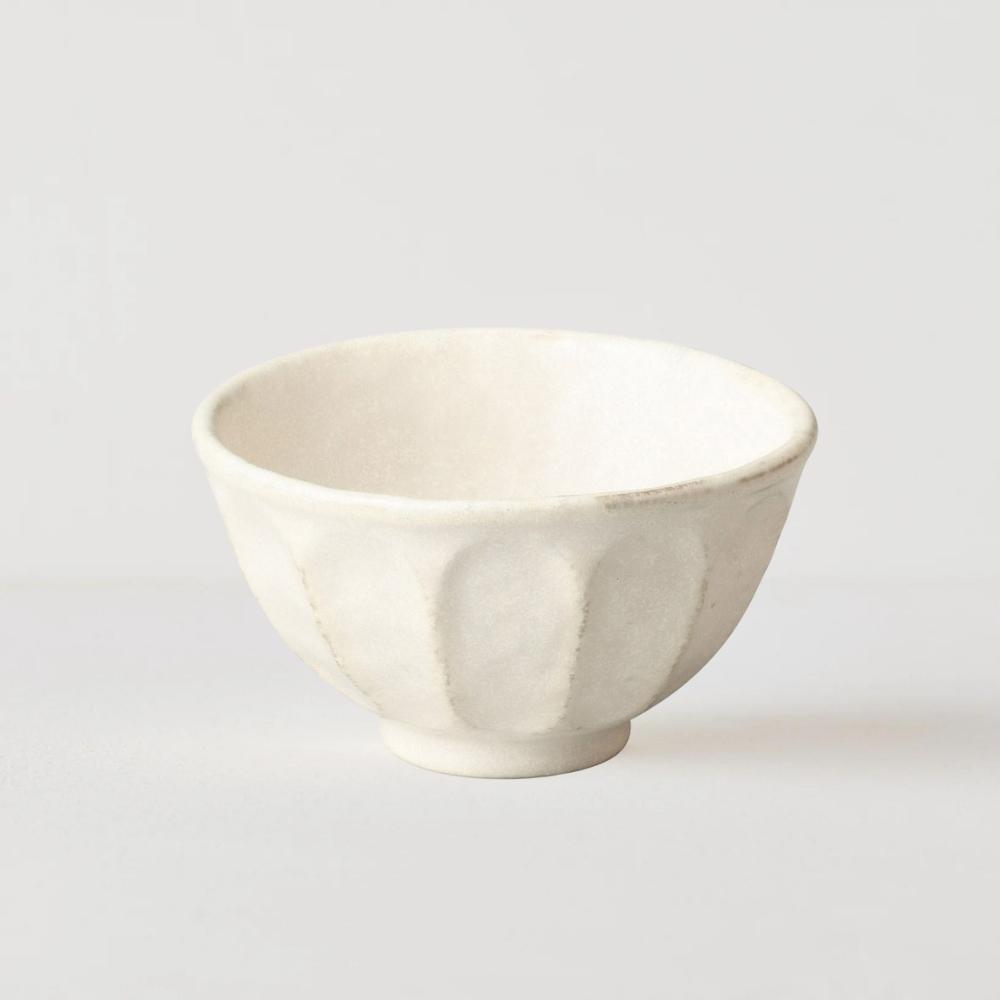 Kaneko Rinka Flower White Rice Bowl 11cm