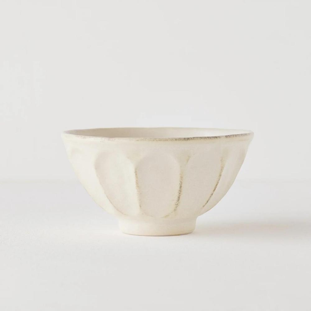 Kaneko Rinka Flower White Rice Bowl 11cm