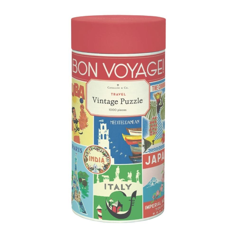 Cavallini Vintage Puzzle Bon Voyage Travel 1000 Piece