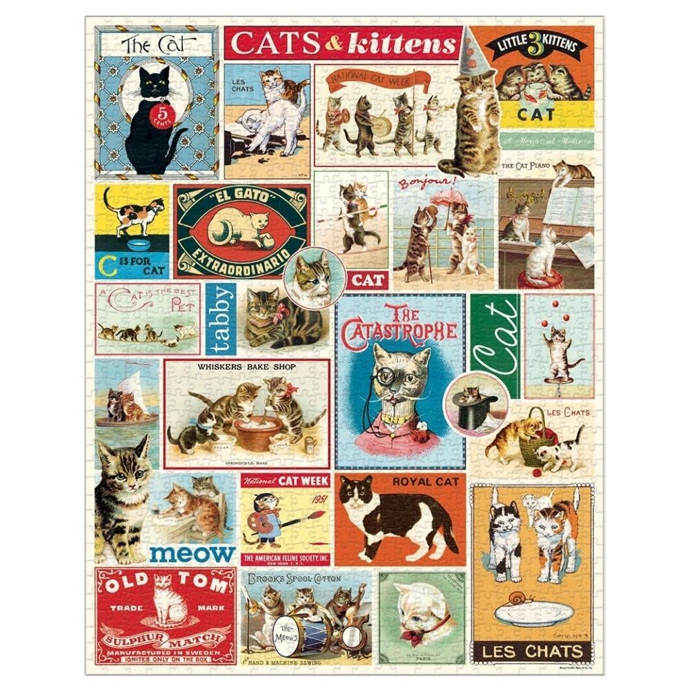 Cavallini Vintage Puzzle Cats & Kittens 1000 Piece