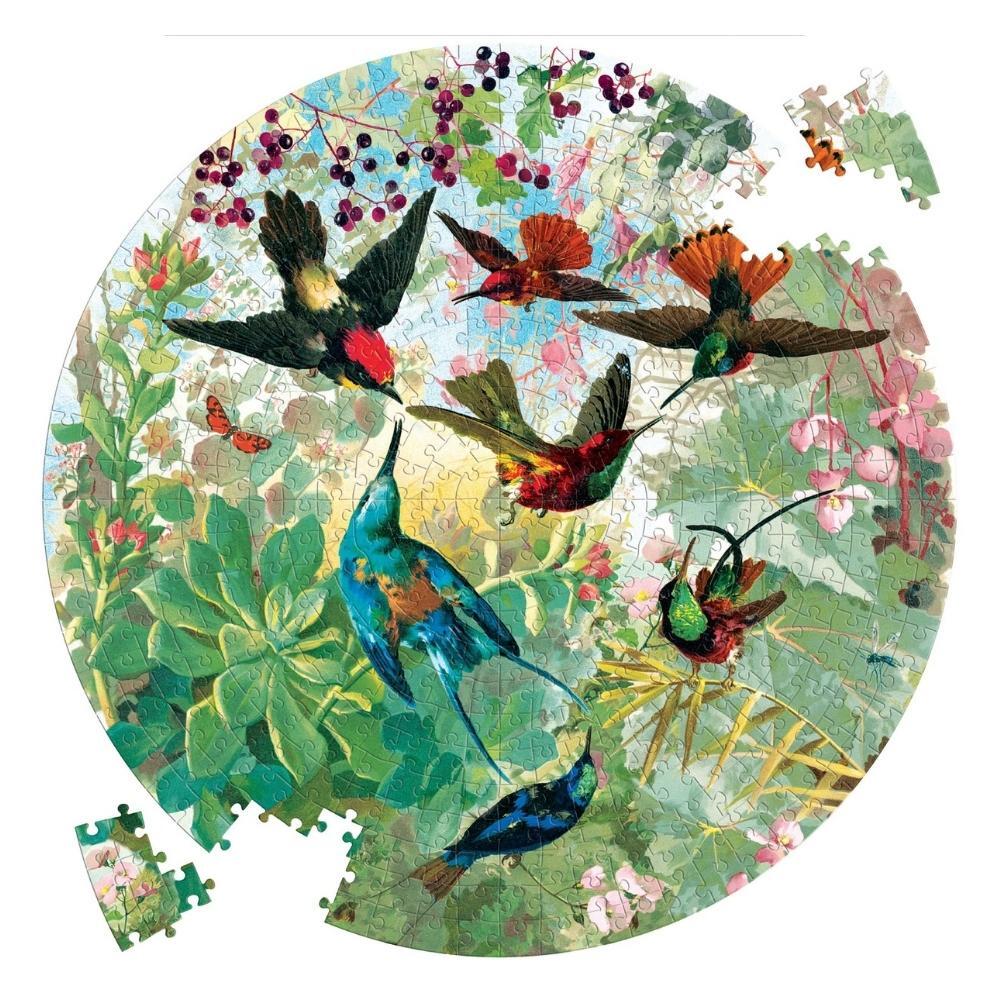 eeBoo Round Puzzle Hummingbirds 500 Piece