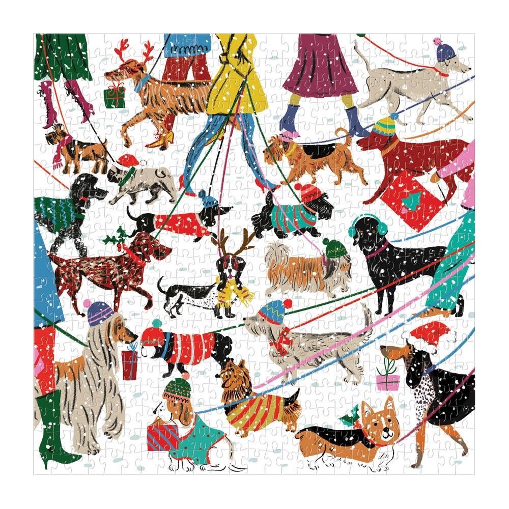 Galison Puzzle Winter Dogs 500 Piece