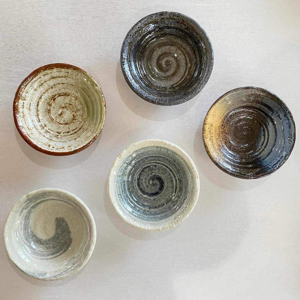 Arabori Minoyaki Japanese Ceramics Serving Set 7pc