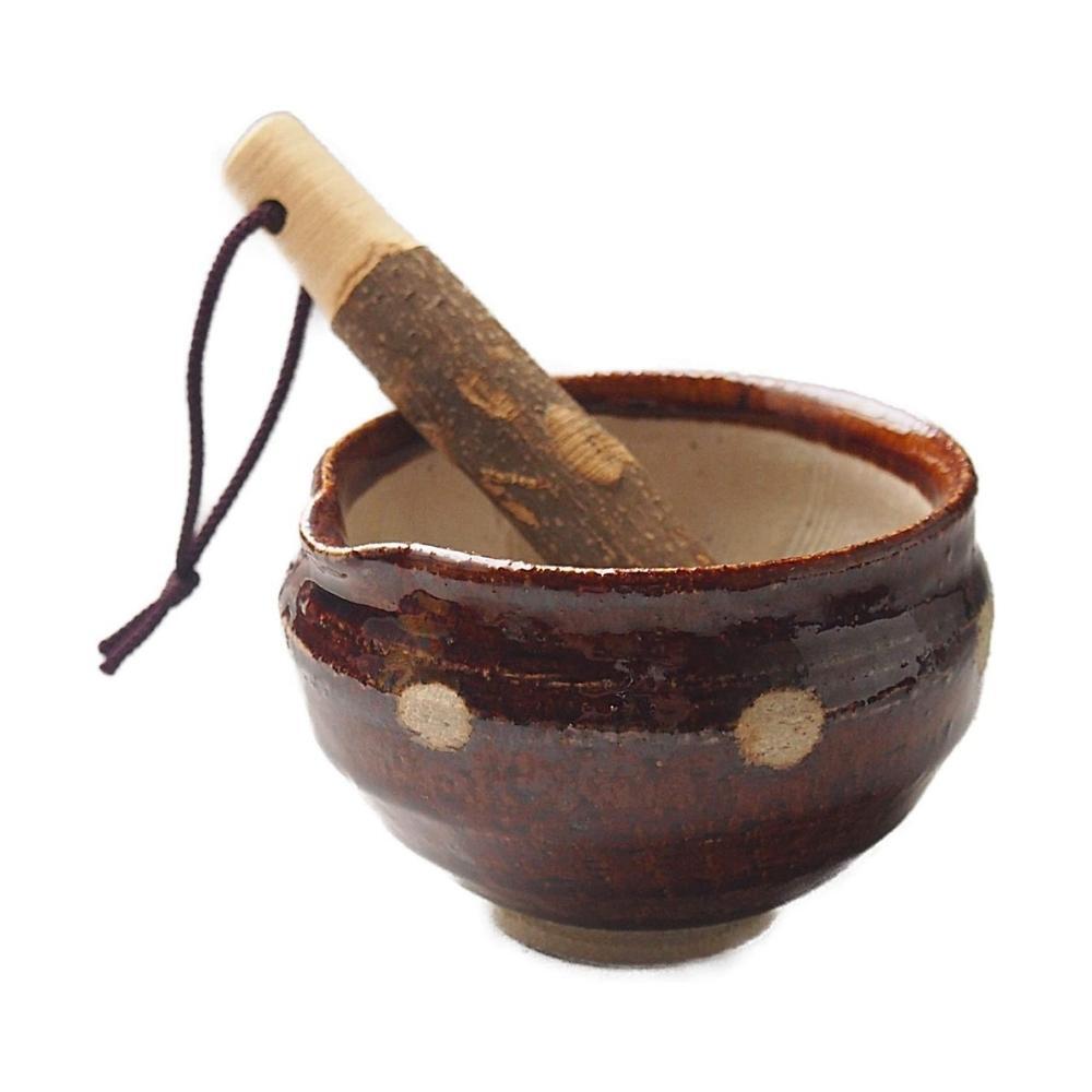 Japanese Ceramic Suribachi Mortar & Pestle Seasoning Set