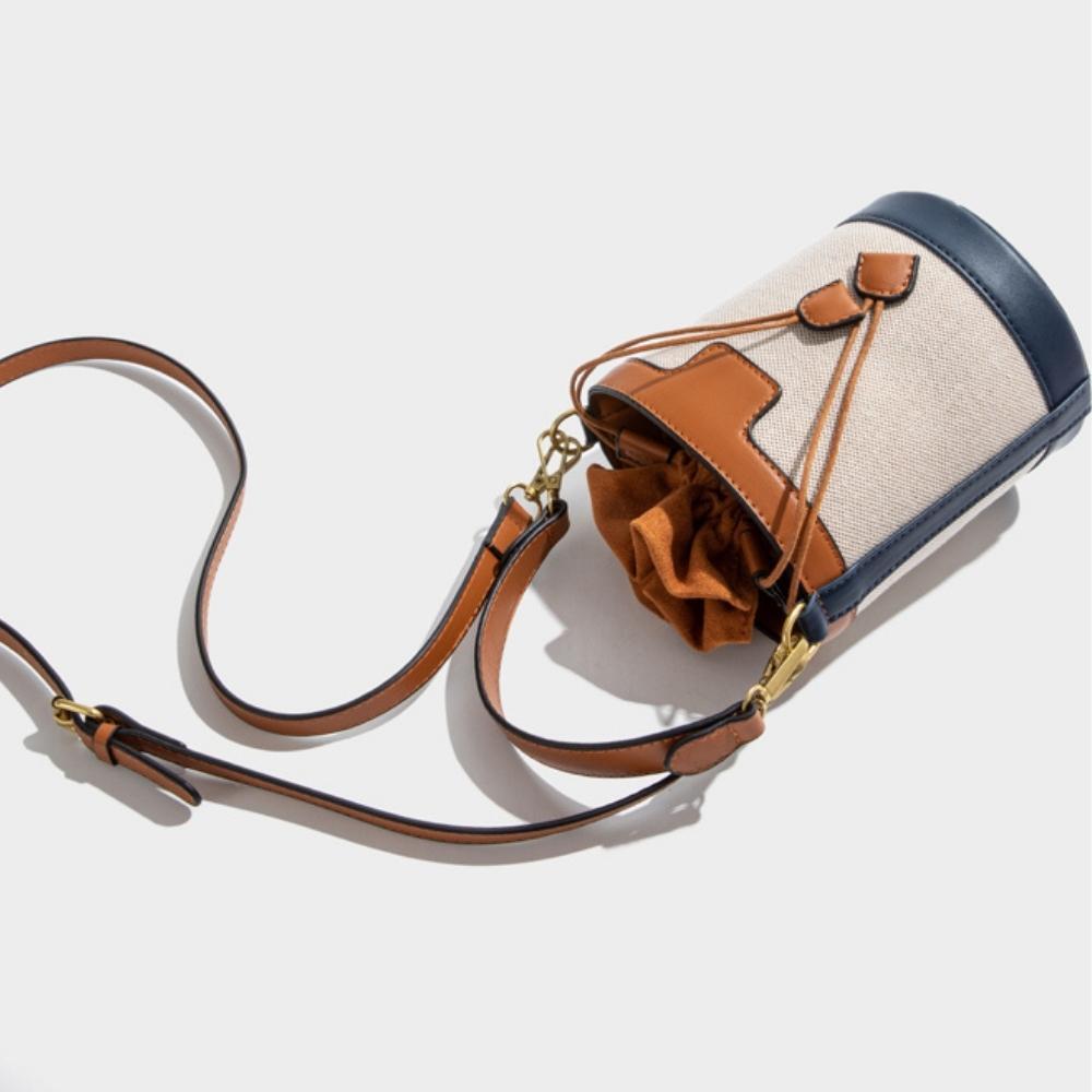 Alyssa Patchwork Cross Shoulder Bucket Bag