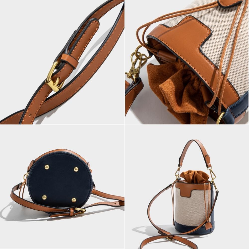 Alyssa Patchwork Cross Shoulder Bucket Bag
