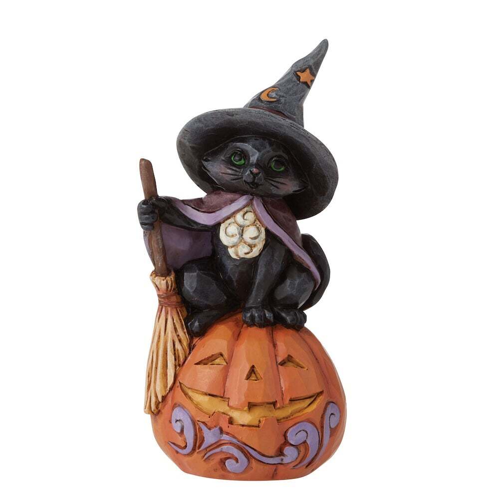 Heartwood Creek Jim Shore Mini Black Cat on Pumpkin
