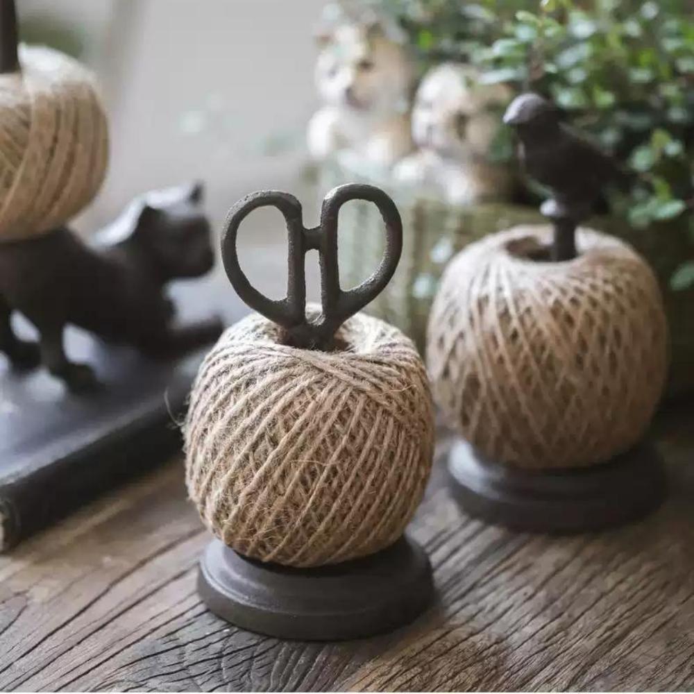 Vintage Cast Iron Scissors Twine Dispenser
