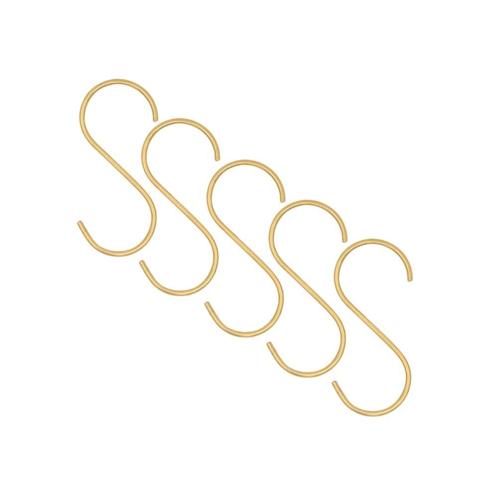 S-Hook in Brass Set of 5