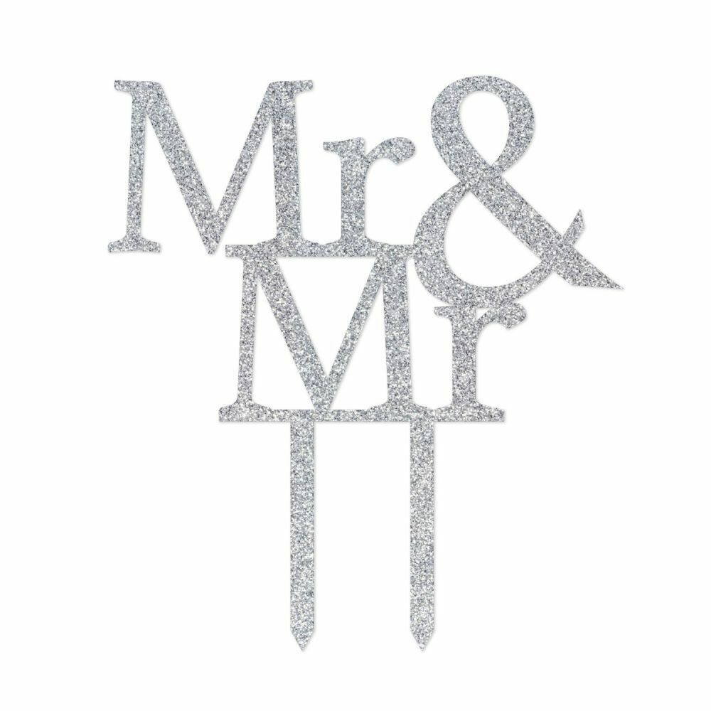 Splosh Wedding Mr & Mr Silver Cake Topper