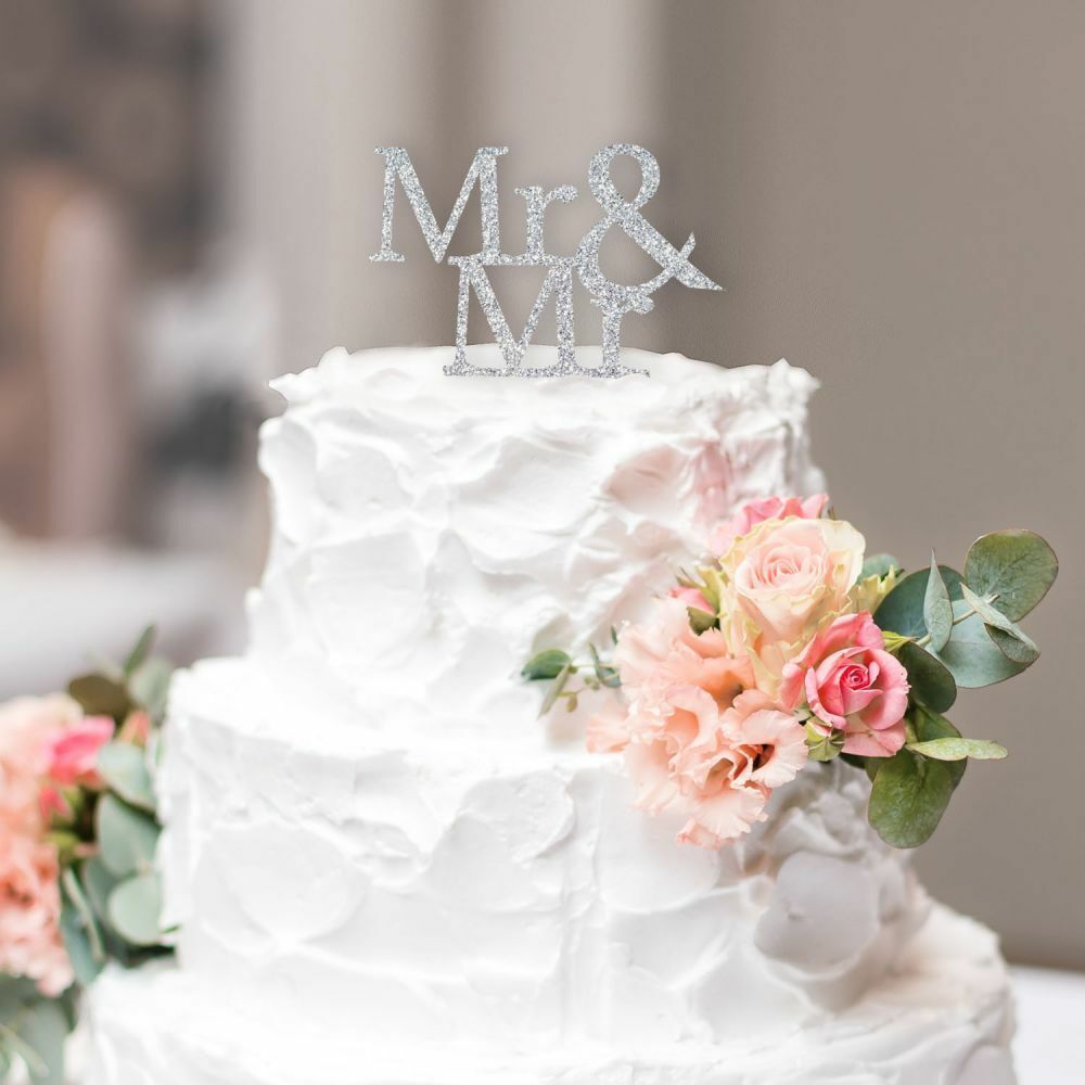 Splosh Wedding Mr & Mr Silver Cake Topper