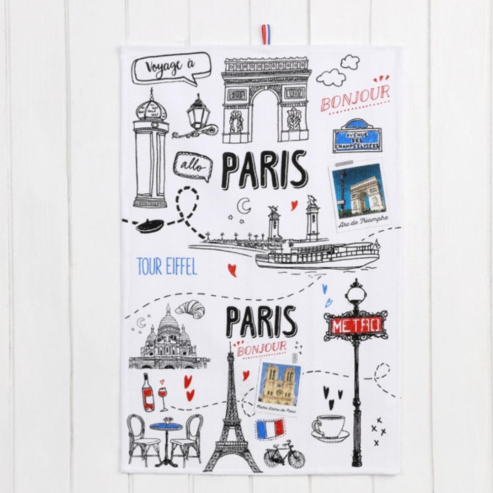 Bonjour Paris Kitchen Tea Towel