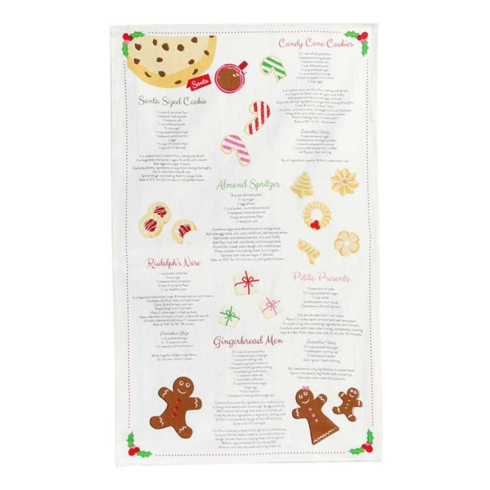 Christmas Cookies Recipe Kitchen Tea Towel