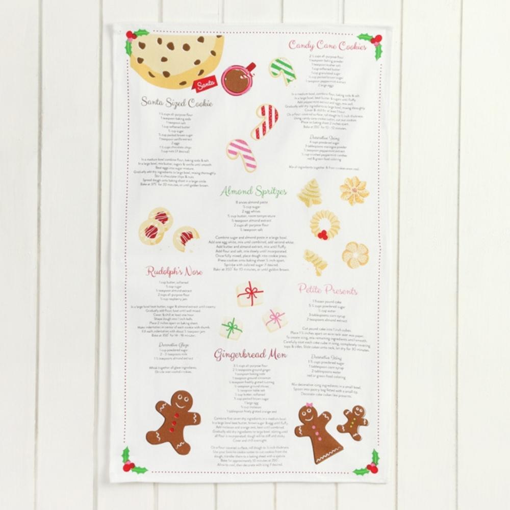 Christmas Cookies Recipe Kitchen Tea Towel