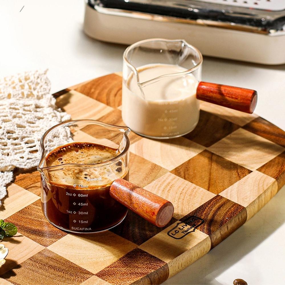 75ml Glass Measuring Cup with Wooden Handle