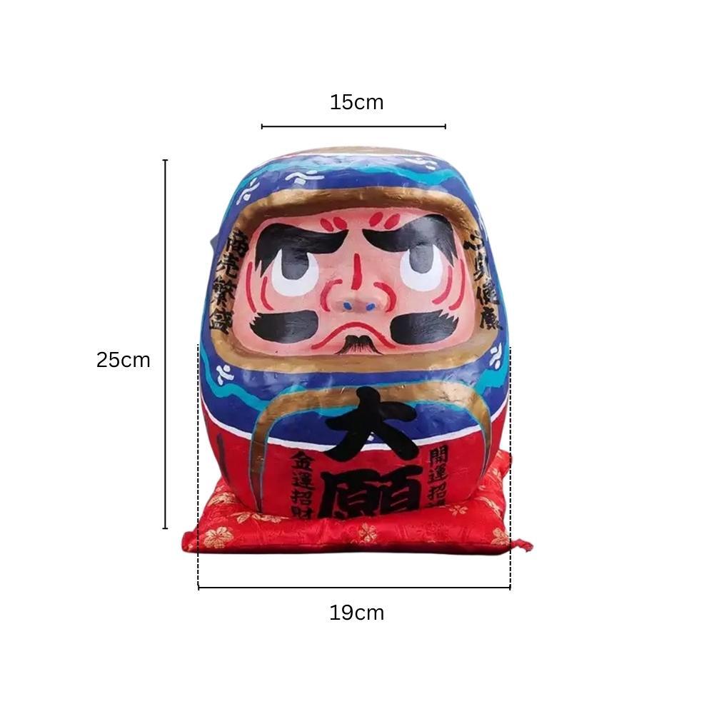 Japanese Blue/Red Daruma Ornament 25cm