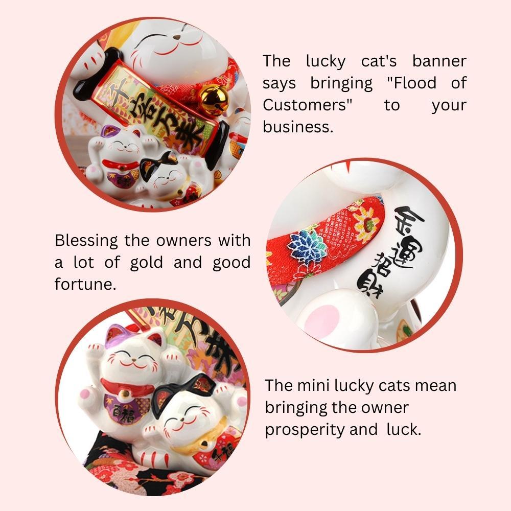 Maneki-Neko Thousands of Customers 26cm Lucky Cat