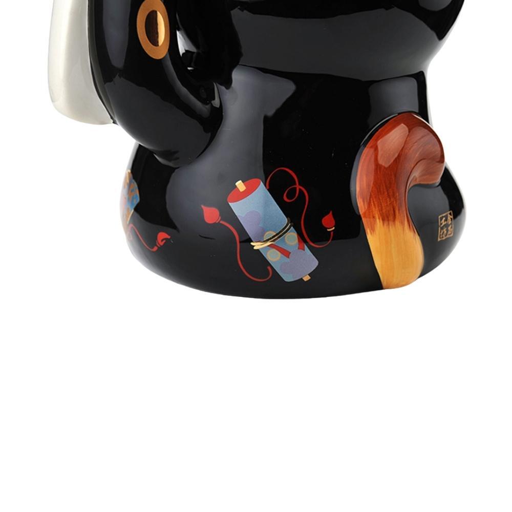 Black Maneki-Neko Dreams Come True Ornament 26cm Lucky Cat