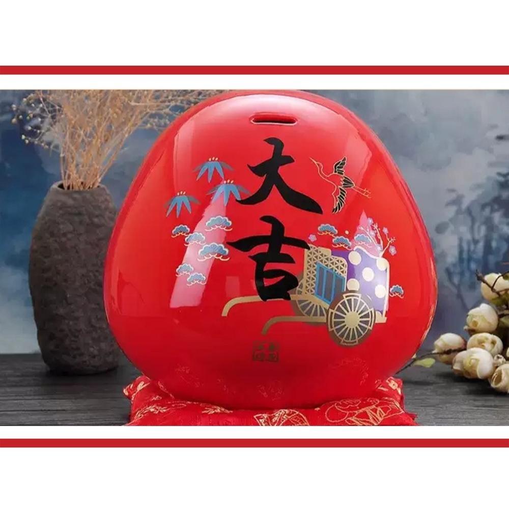 Japanese Red Daruma Ceramics Ornament 25cm