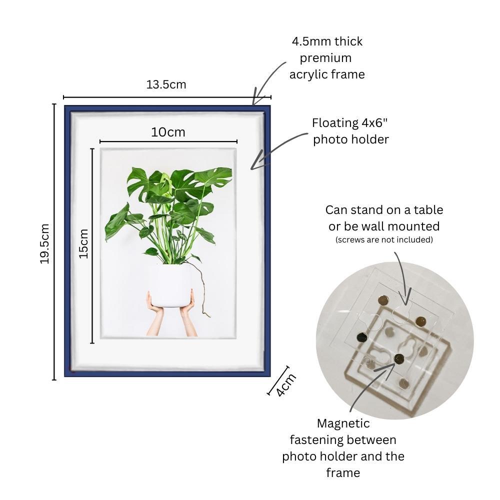 Dazzling Colourful Acrylic Floating Photo Frame 4x6