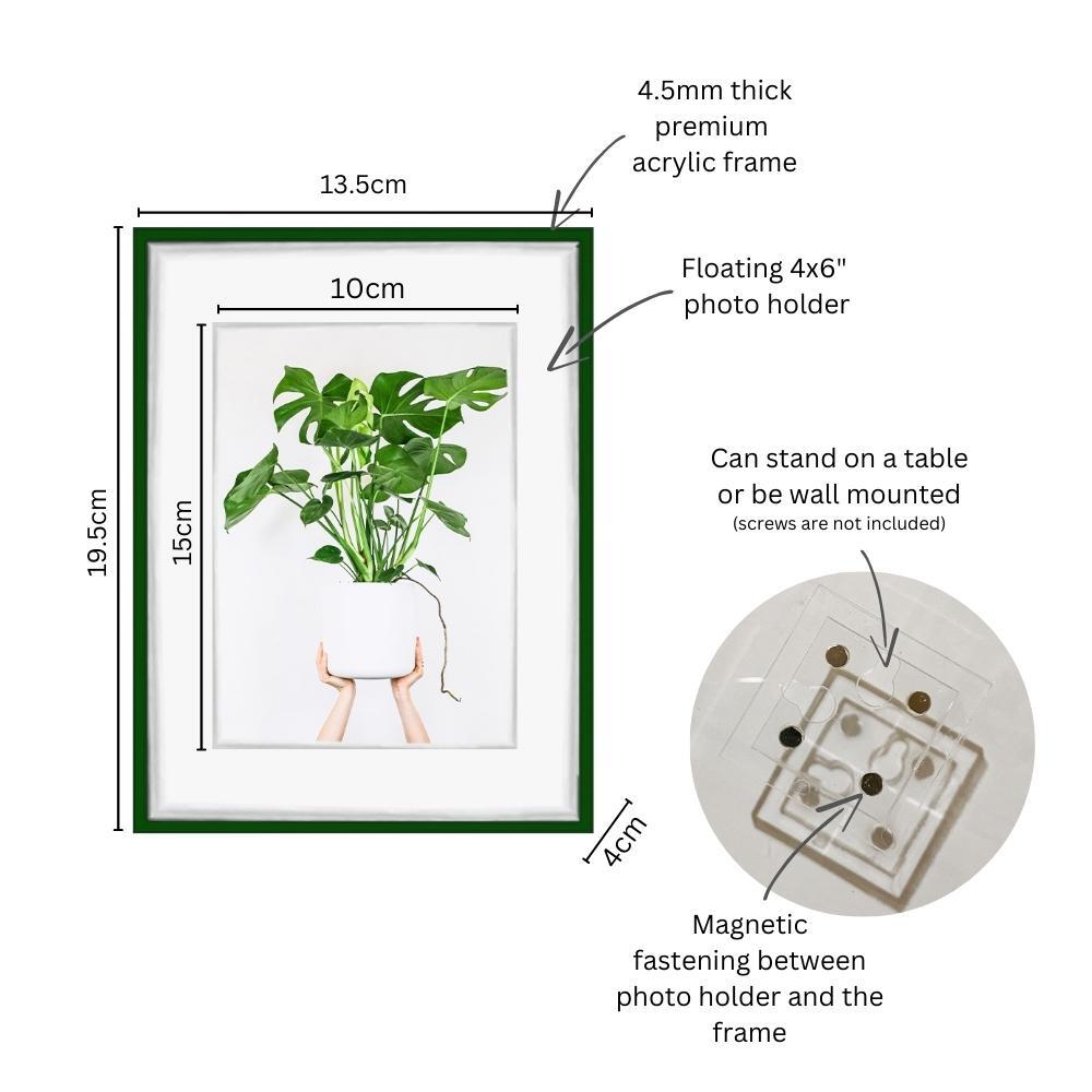 Dazzling Colourful Acrylic Floating Photo Frame 4x6
