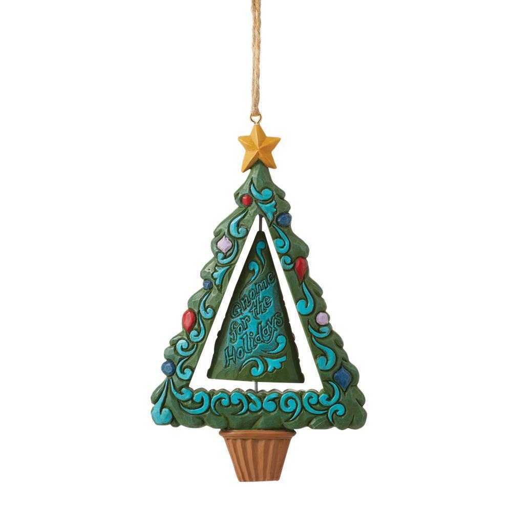 Heartwood Creek Rotating Gnome In Tree Hanging Ornament