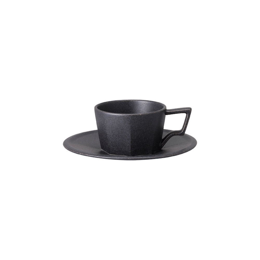 Kinto Oct Cup & Saucer Black
