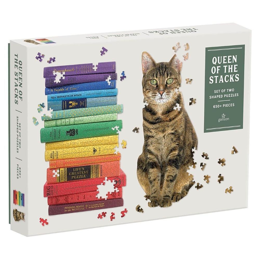 Queen of the Stacks Set of Two Shaped Puzzles 650pcs