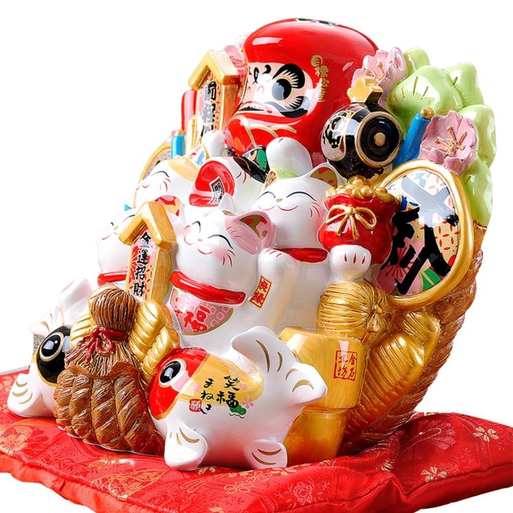 Maneki-Neko & Daruma Best of Luck Ornament 25cm