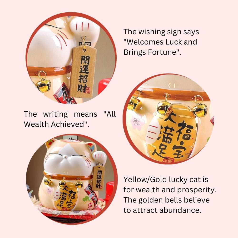 Gold Maneki-Neko Best Fortune Ornament 15cm Lucky Cat