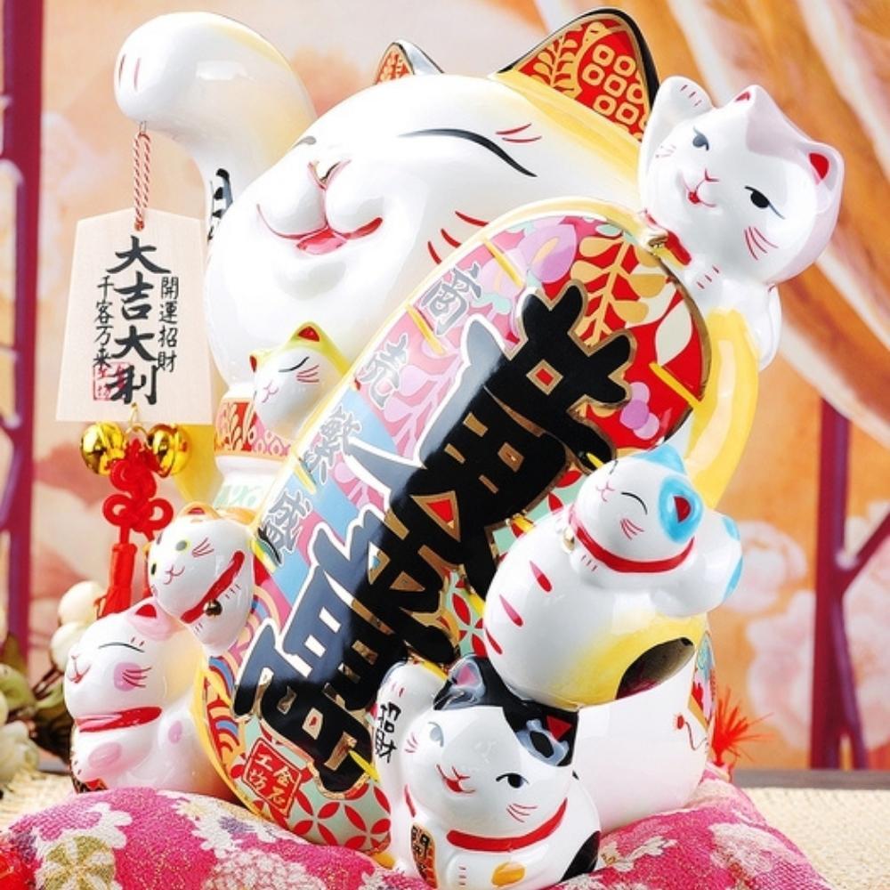 Maneki-Neko Millions of Gold Ornament 35cm Lucky Cat