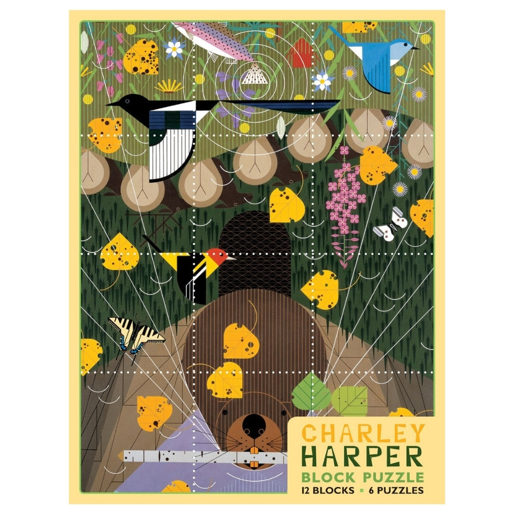 Charley Harper Block Puzzle 12 Blocks 6 Puzzles