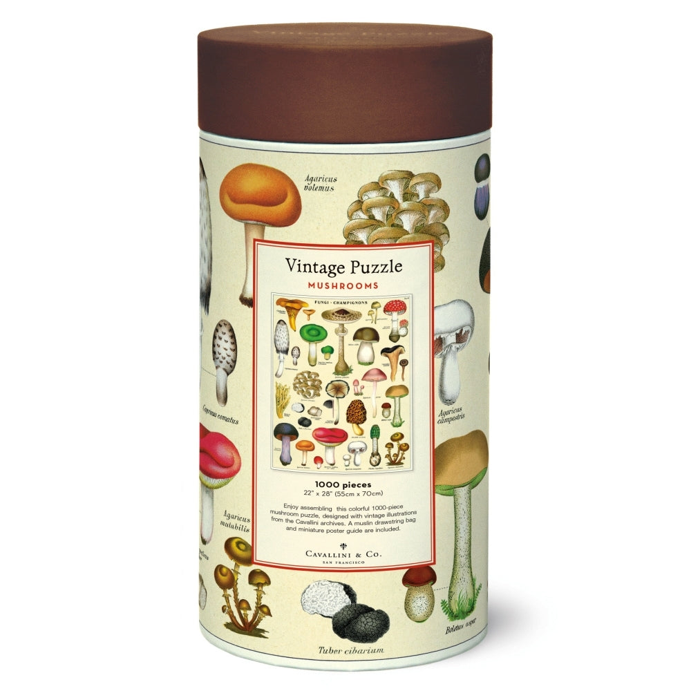 Cavallini Vintage Puzzle Mushrooms 1000 piece