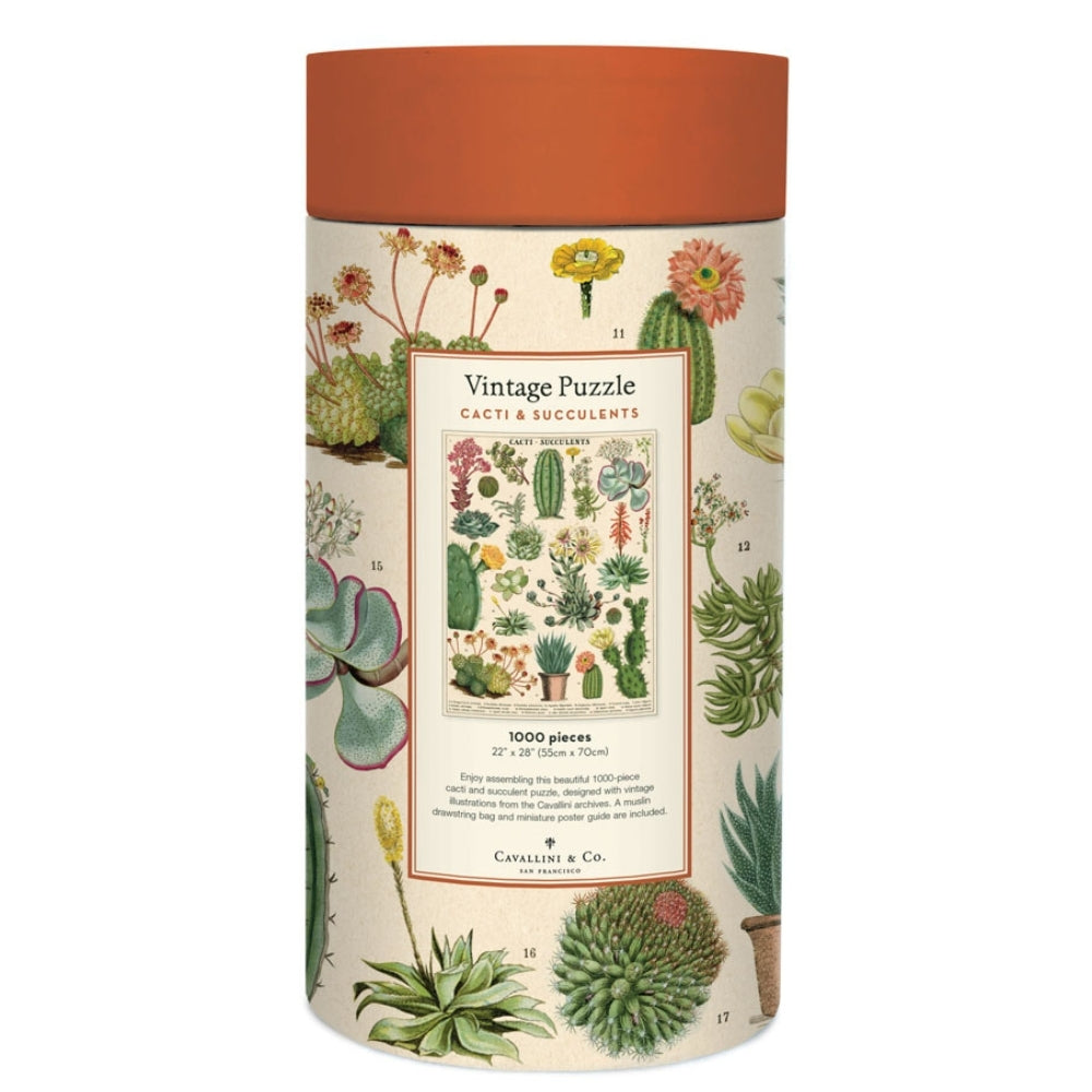 Cavallini Vintage Puzzle Cacti & Succulents 1000 piece