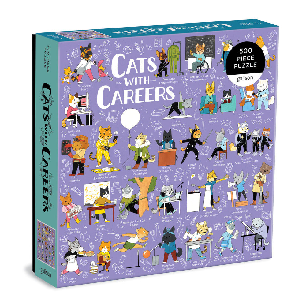 Galison Cats with Careers Puzzle 500 Piece