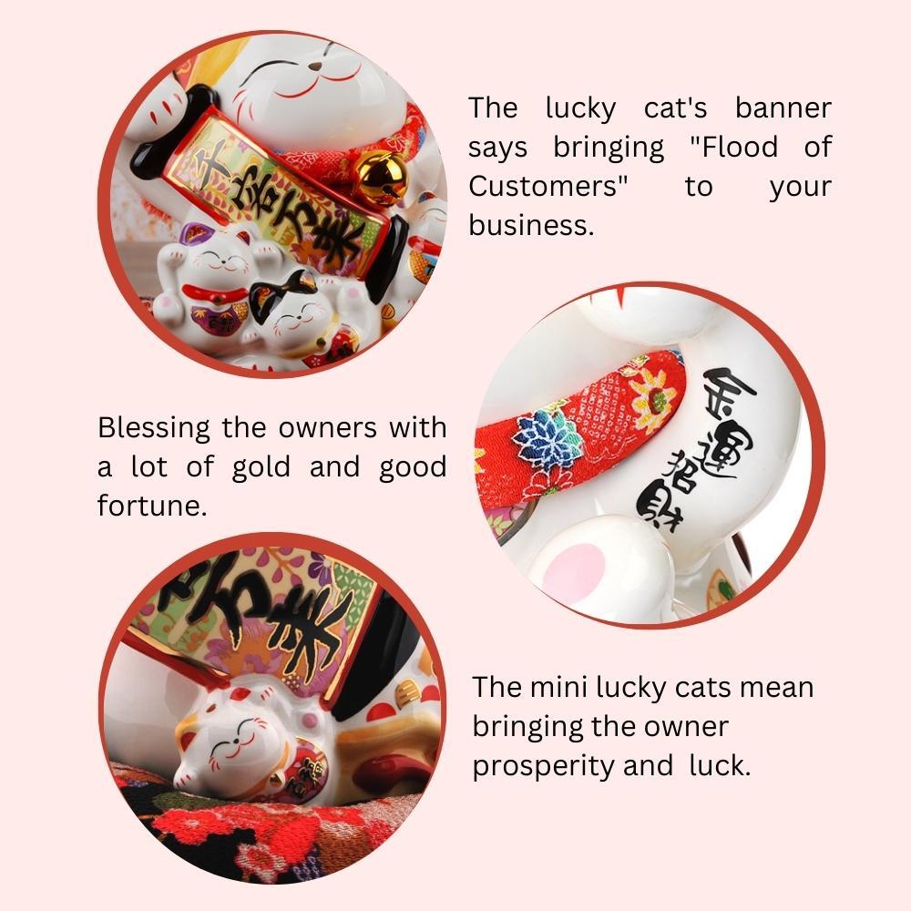 Maneki-Neko Thousands of Customers 20cm Lucky Cat