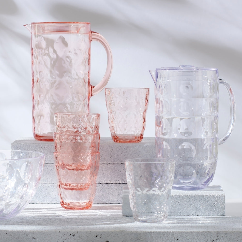 Amalfi Sorrento Acrylic 2.2L Pitcher & Drinking Tumblers 5pc Set Pink