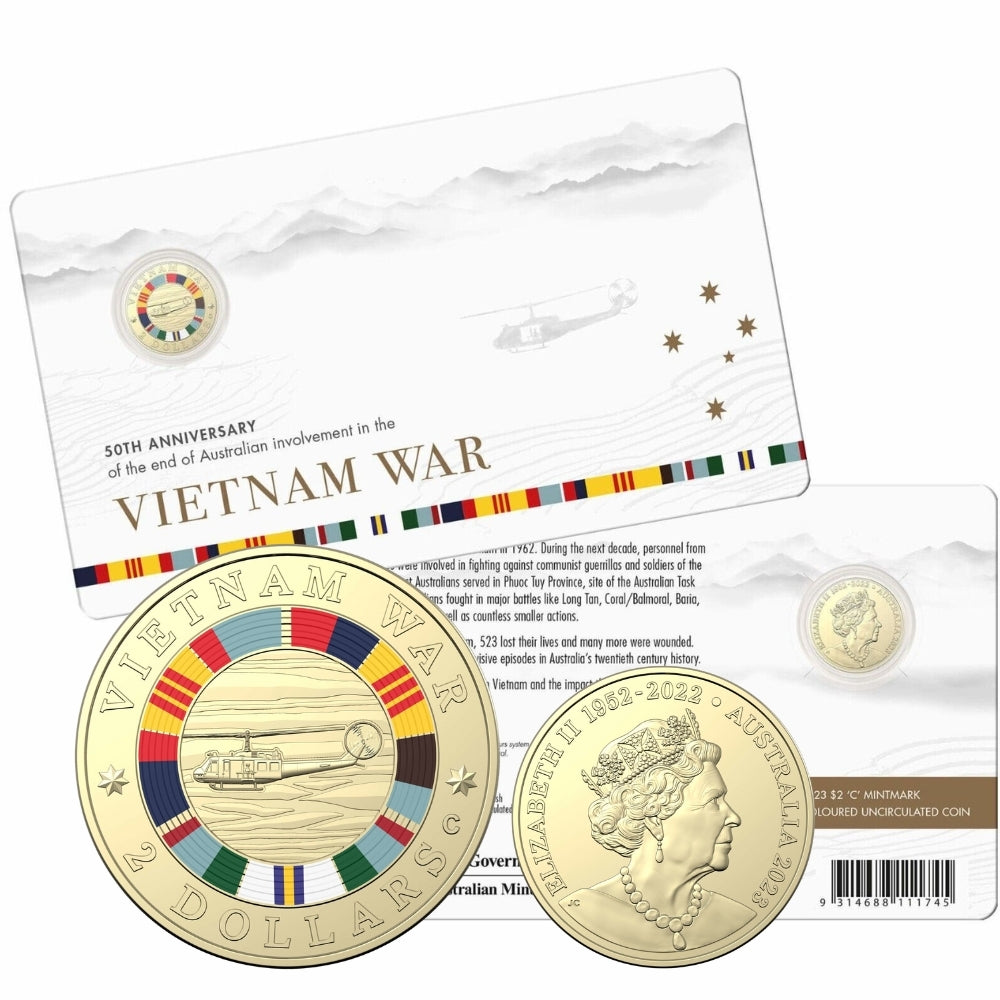 2023 50th Anniversary Vietnam War $2 C Mintmark Coloured Coin