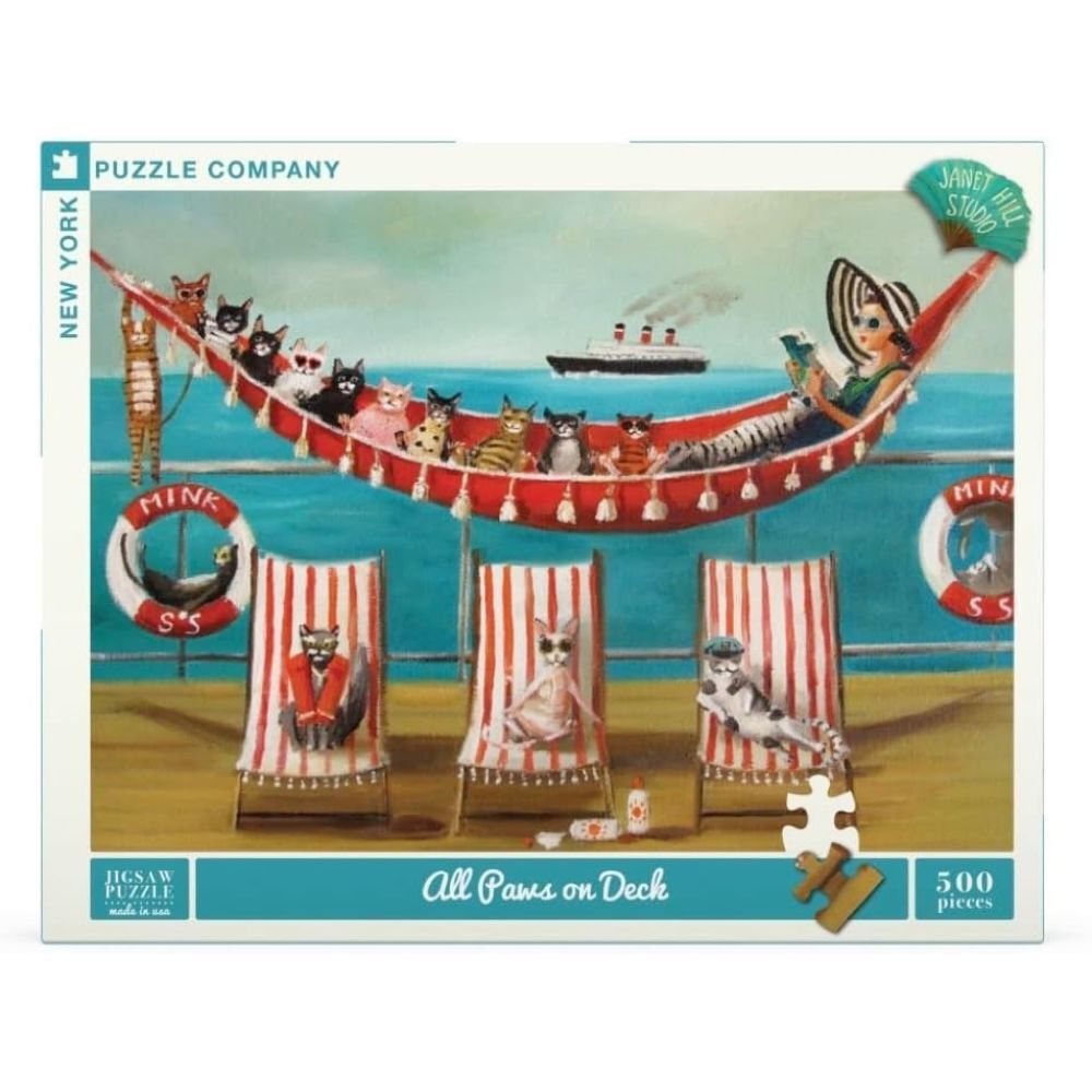 New York Puzzle Company All Paws on Deck 500 Piece Puzzle