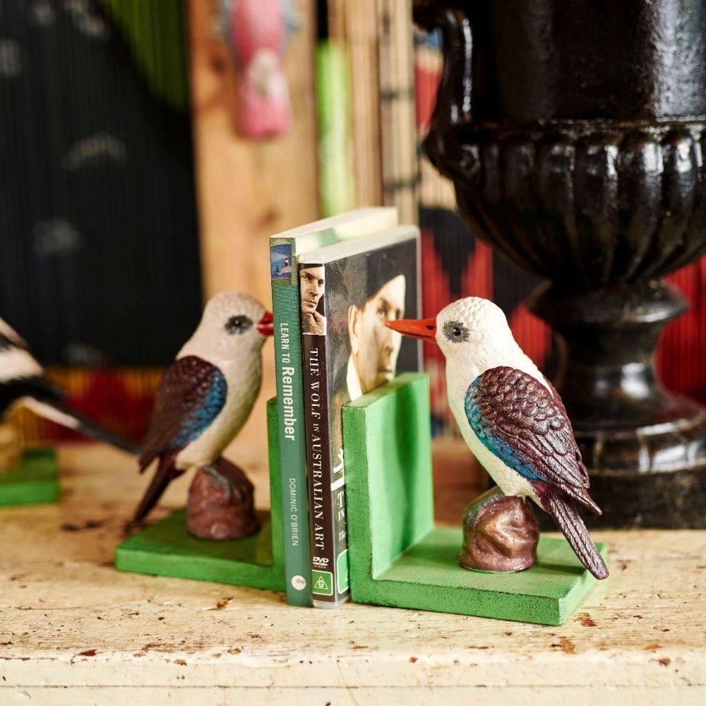 Cast Iron Kookaburra Bookends