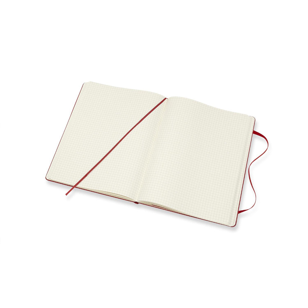 Moleskine Classic Large Hard Cover Notebook Grid - Scarlet Red