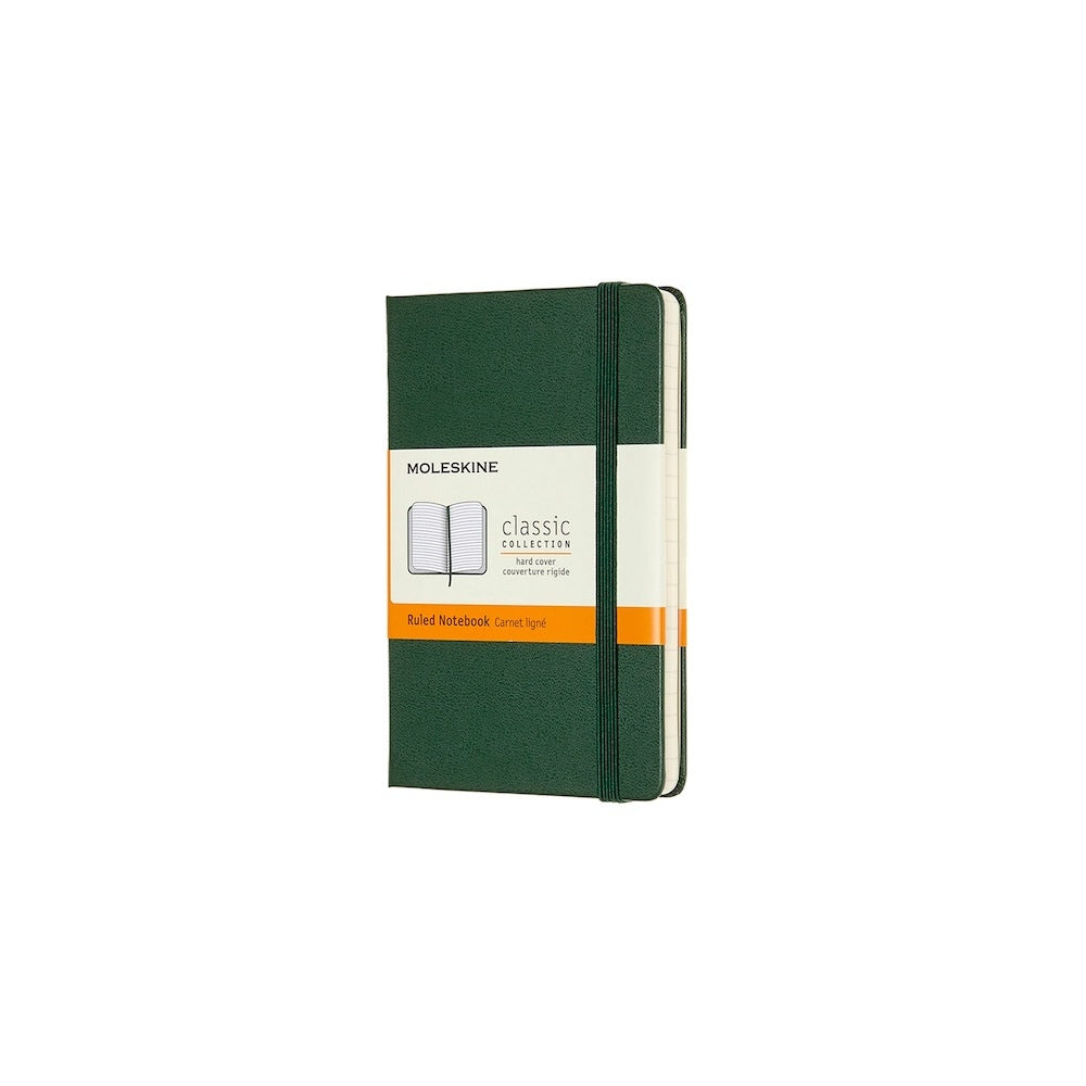 Moleskine Classic Pocket Hard Cover Notebook Ruled - Myrtle Green