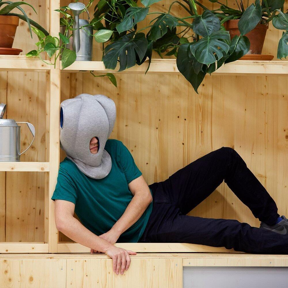 OstrichPillow Original Immersive Travel Pillow Sleepy Blue