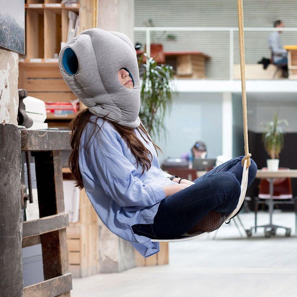 OstrichPillow Original Immersive Travel Pillow Sleepy Blue