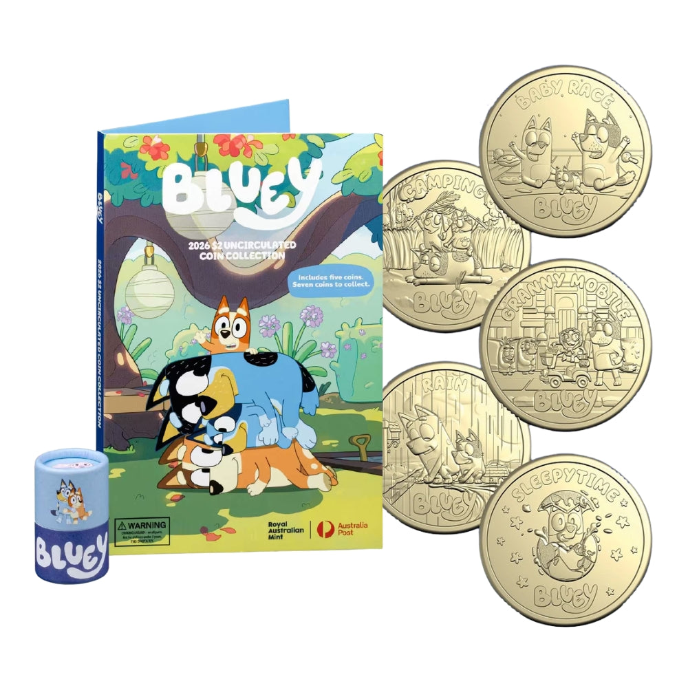 2026 Bluey $2 Uncirculated Folder and SEALED Tube Set
